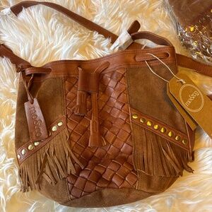 Mo & Co Leather bucket purse